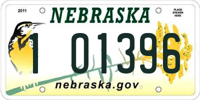 NE license plate 1O1396