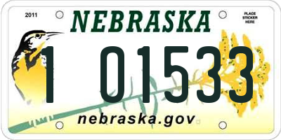 NE license plate 1O1533