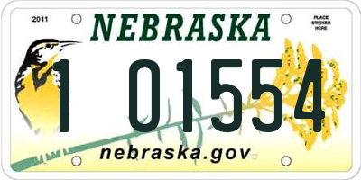 NE license plate 1O1554