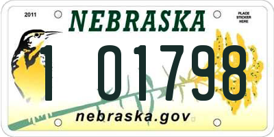 NE license plate 1O1798