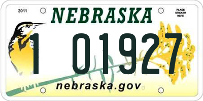 NE license plate 1O1927