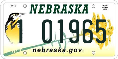 NE license plate 1O1965