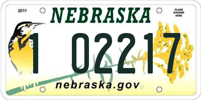 NE license plate 1O2217