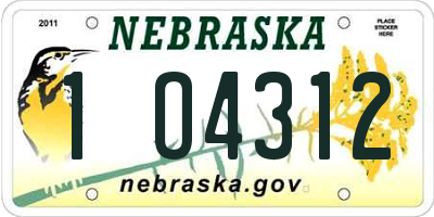 NE license plate 1O4312