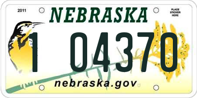 NE license plate 1O4370