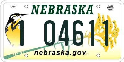 NE license plate 1O4611