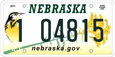 NE license plate 1O4815