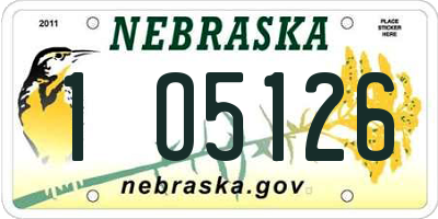 NE license plate 1O5126