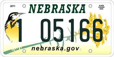 NE license plate 1O5166