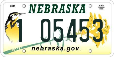 NE license plate 1O5453