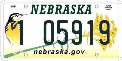 NE license plate 1O5919