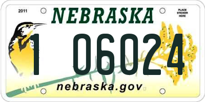 NE license plate 1O6024