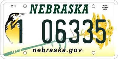 NE license plate 1O6335
