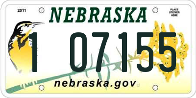 NE license plate 1O7155