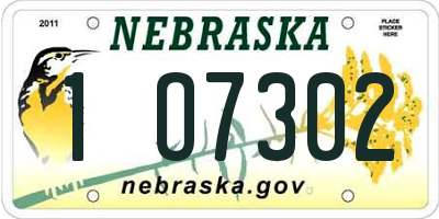NE license plate 1O7302