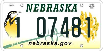 NE license plate 1O7481