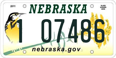 NE license plate 1O7486