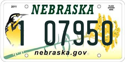 NE license plate 1O7950