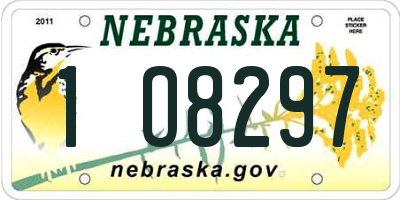 NE license plate 1O8297