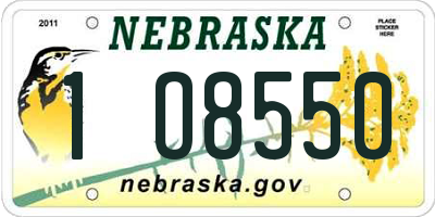 NE license plate 1O8550
