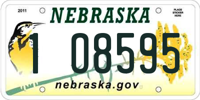 NE license plate 1O8595