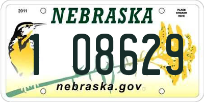 NE license plate 1O8629
