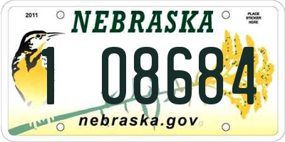 NE license plate 1O8684