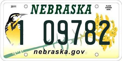 NE license plate 1O9782