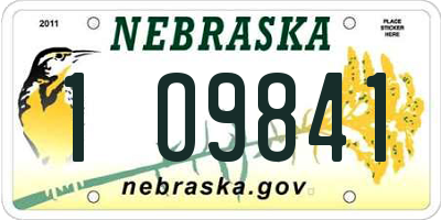 NE license plate 1O9841
