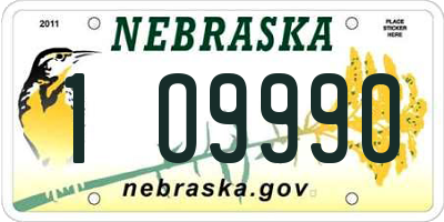 NE license plate 1O9990