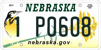 NE license plate 1P0608