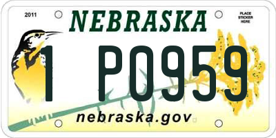 NE license plate 1P0959