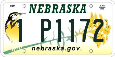NE license plate 1P1172
