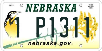 NE license plate 1P1311