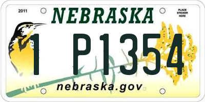 NE license plate 1P1354