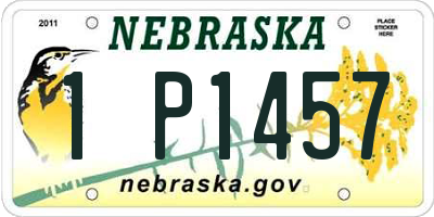 NE license plate 1P1457
