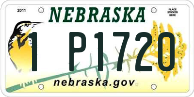 NE license plate 1P1720