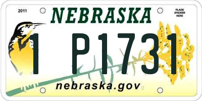 NE license plate 1P1731