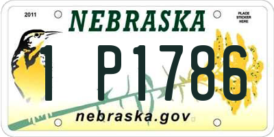 NE license plate 1P1786