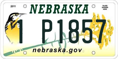 NE license plate 1P1857
