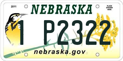 NE license plate 1P2322