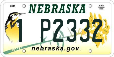 NE license plate 1P2332
