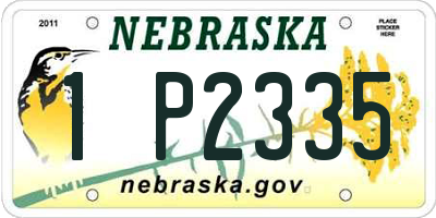 NE license plate 1P2335