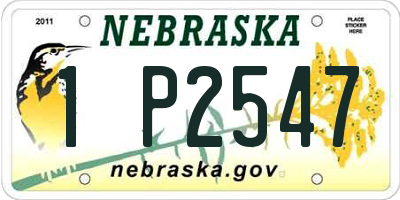 NE license plate 1P2547