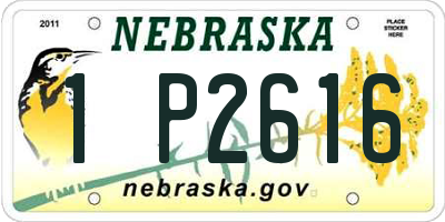 NE license plate 1P2616