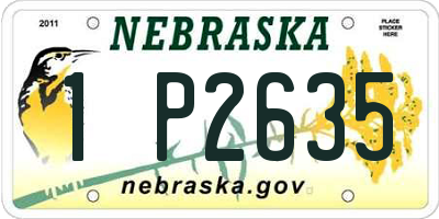 NE license plate 1P2635