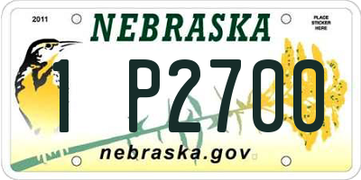 NE license plate 1P2700