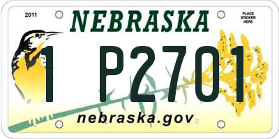 NE license plate 1P2701