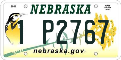 NE license plate 1P2767