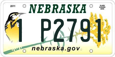 NE license plate 1P2791